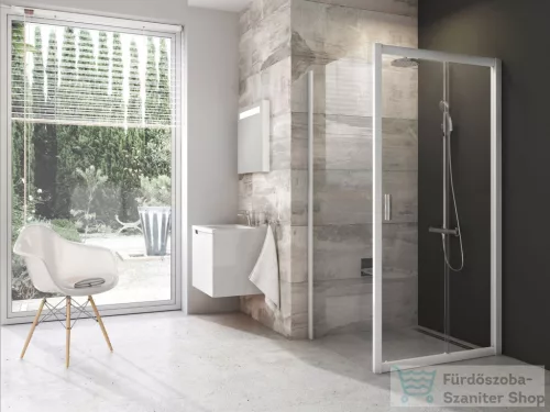 Ravak BLIX BLDP2+BLPS 110x80 cm-es tolóajtós zuhanykabin,Fehér+transparent 0PVD0100Z1SET110BLPS80