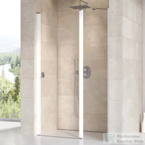 Ravak CHROME CSD2-120 120 cm-es nyílóajtó fix résszel,Fehér+Transparent 0QVGC100Z1