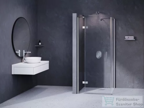 Ravak SMARTLINE SMSD2+SMPS 100x90 cm-es nyílóajtós,balos zuhanykabin fix oldalfallal,króm/transparent 0SLABA00Z1SET100SMPS90