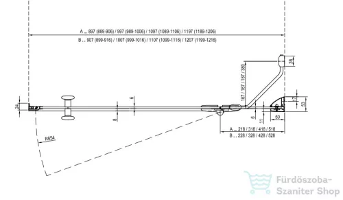 Ravak SMARTLINE SMSD2-90 (A) jobbos 90 cm-es zuhanyajtó,króm+transparent 0SP7AA00Z1