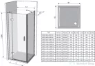 Ravak SMARTLINE SMSD2+SMPS 90x90 cm-es nyílóajtós,jobbos zuhanykabin fix oldalfallal,króm/transparent 0SP7BA00Z1SET90SMPS90
