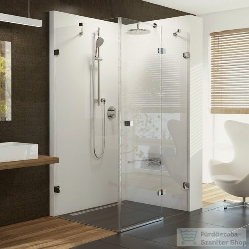 Ravak BRILLIANT BSDPS-100 100x100 cm-es jobbos nyílóajtós zuhanykabin zsanér,fogantyú,merevítő (B-SET) nélkül,króm+transparent,0UPA0A00Z1