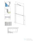 Radaway Idea PNJ II 100 kádparaván törölközőtartóval, króm 10001100-01-01W