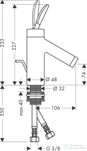 Hansgrohe AXOR STARCK CLASSIC egykaros mosdó csaptelep DN15, automata leeresztővel, króm 10010000