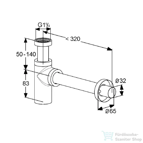 Kludi design búraszifon, matt fekete 1002039-00