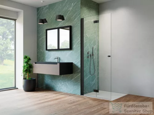 Radaway Nes Walk-in KDD-B 80 zuhanyfal, matt fekete profil, balos 10024080-54-01L