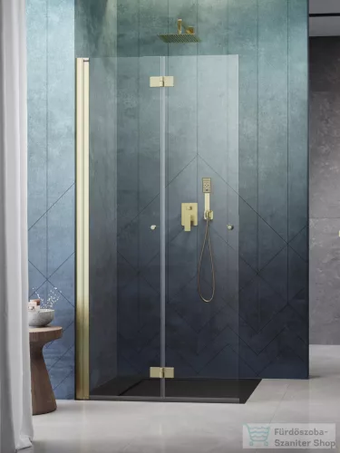 Radaway Nes Walk-in KDD-B 80 zuhanyfal, szálcsiszolt arany profil, balos 10024080-99-01L