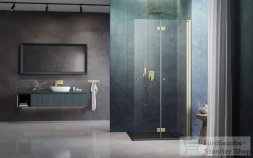 Radaway Nes Walk-in KDD-B 100 zuhanyfal, szálcsiszolt arany profil, jobbos 10024100-99-01R