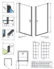 Radaway Nes Black DWJ I Factory 100 zuhanyajtó fekete balos 10026100-54-55L