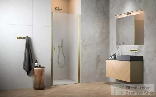 Radaway Nes Brushed Gold DWJ-I 100 zuhanyajtó, szálcsiszolt arany profil, jobbos 10026100-99-01R