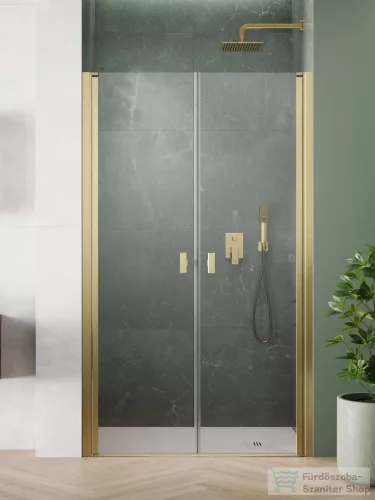 Radaway Nes Brushed Gold DWD-I 120 zuhanyajtó, szálcsiszolt arany profil, 10027120-99-01