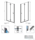 Radaway Nes Black DWB 90 zuhanyajtó fekete balos 10029090-54-01L