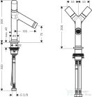 Hansgrohe AXOR STARCK kétkaros mosdó csaptelep DN15, automata leeresztővel, króm 10030000