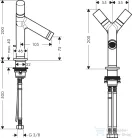 Hansgrohe AXOR STARCK 80 kétkaros mosdó csaptelep automata leeresztővel, szálcsiszolt bronz 10030140