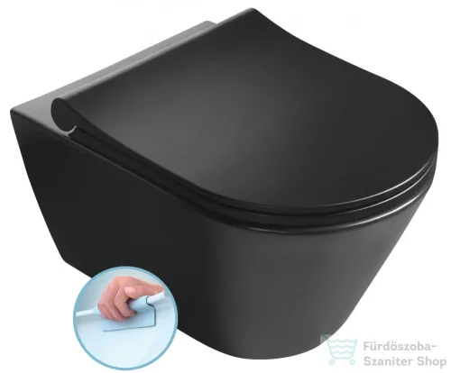 Sapho AVVA RIMLESS fali WC, 53x36cm, fekete (100314-110)
