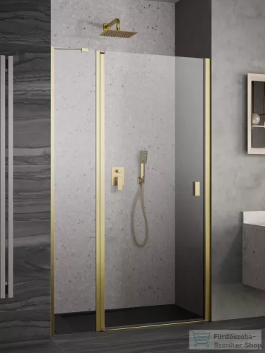 Radaway Nes Brushed Gold DWJ-II 100 zuhanyajtó, szálcsiszolt arany profil, balos 10036100-99-01L