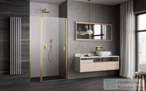 Radaway Nes Brushed Gold DWJ-II 100 zuhanyajtó, szálcsiszolt arany profil, balos 10036100-99-01L