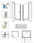 Radaway Nes Black DWJ-II 110 zuhanyajtó, matt fekete profil, balos 10036110-54-01L
