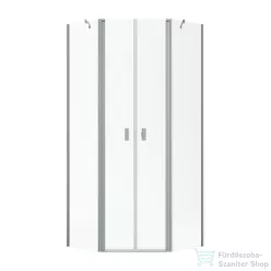  Radaway NES PTD 100x100 szögletes zuhanykabin szálcsiszolt króm/átlátszó 10051000-91-01+10051100-91-01