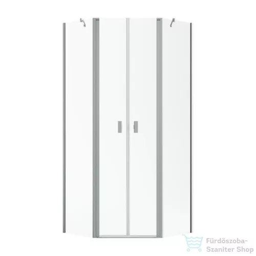 Radaway NES PTD 100x100 szögletes zuhanykabin szálcsiszolt króm/átlátszó 10051000-91-01+10051100-91-01