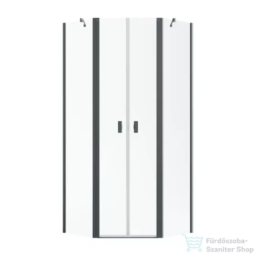 Radaway NES PTD 80x80 szögletes zuhanykabin szálcsiszolt fegyvermetál/átlátszó 10051000-92-01+10051400-92-01