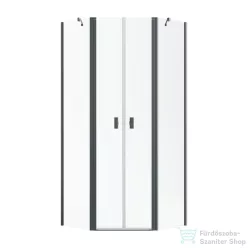   Radaway NES PTD 90x90 szögletes zuhanykabin szálcsiszolt fegyvermetál/átlátszó 10051000-92-01+10051600-92-01