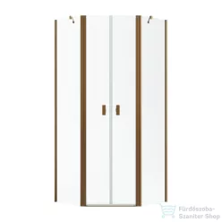   Radaway NES PTD 100x100 szögletes zuhanykabin szálcsiszolt réz/átlátszó 110051000-93-01+10051100-93-01