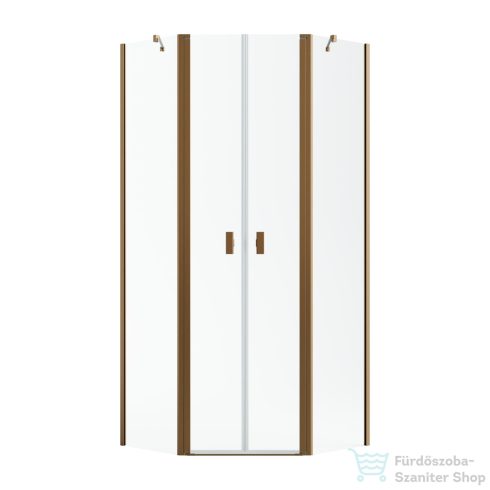Radaway NES PTD 100x100 szögletes zuhanykabin szálcsiszolt réz/átlátszó 110051000-93-01+10051100-93-01