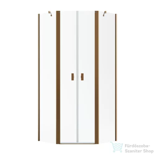 Radaway NES PTD 100x100 szögletes zuhanykabin szálcsiszolt réz/átlátszó 110051000-93-01+10051100-93-01