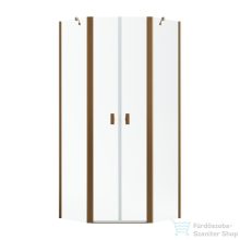   Radaway NES PTD 80x80 szögletes zuhanykabin szálcsiszolt réz/átlátszó 10051000-93-01+10051400-93-01