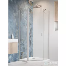   Radaway Nes PTJ 100x100B szögletes zuhanykabin, balos, szálcsiszolt króm 10052000-91-01L+10052100-91-01