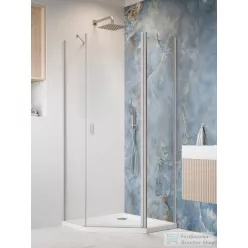   Radaway Nes PTJ 90x90J szögletes zuhanykabin, jobbos, szálcsiszolt króm 10052000-91-01R+10052900-91-01