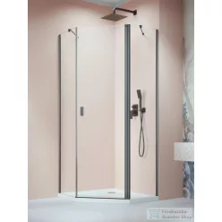   Radaway Nes PTJ 100x100J szögletes zuhanykabin, jobbos, szálcsiszolt fegyvermetál 10052000-92-01R+10052100-92-01