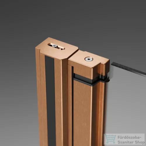 Radaway Nes PTJ 100x100J szögletes zuhanykabin, jobbos, szálcsiszolt réz 10052000-93-01R+10052100-93-01
