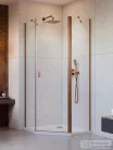 Radaway Nes PTJ 90x90J szögletes zuhanykabin, jobbos, szálcsiszolt réz 10052000-93-01R+10052900-93-01