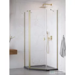   Radaway Nes PTJ 100x100B szögletes zuhanykabin, balos, szálcsiszolt arany 10052000-99-01L+10052100-99-01
