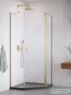 Radaway Nes PTJ 100x100J szögletes zuhanykabin, jobbos, szálcsiszolt arany 10052000-99-01R+10052100-99-01