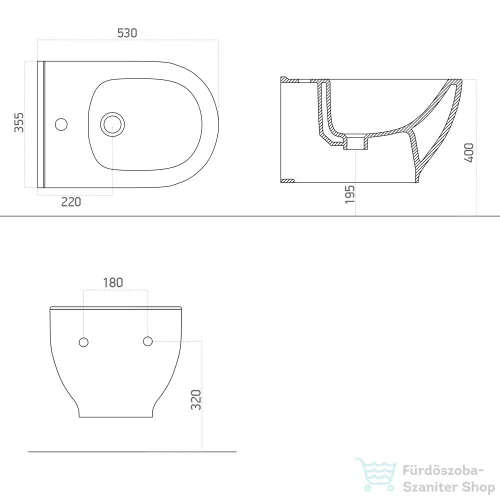 Sapho BRILLA fali bidé  100624