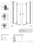 Radaway Nes 8 Black Walk-in KDD-B 100 zuhanyfal, matt fekete profil, jobbos 10074100-54-01R