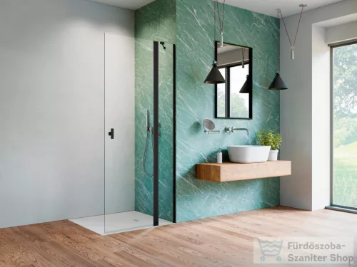 Radaway Nes 8 Black Walk-in KDD-II 90 zuhanyfal, matt fekete profil, jobbos 10085090-54-01R