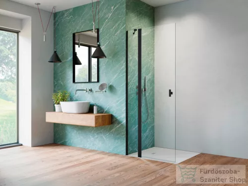 Radaway Nes 8 Black Walk-in KDD-II 100 zuhanyfal, matt fekete profil, balos 10085100-54-01L