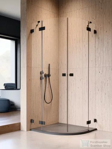Radaway Essenza Pro PDD 90x90 íves zuhanykabin, fekete 10095090-54-01L_10095090-54-01R