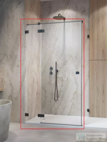 Radaway Essenza Pro KDJ 80B zuhanykabin balos ajtó része, szálcsiszolt fegyvermetál 10097080-92-01L