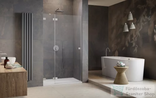 Radaway Essenza Pro DWJ 90 zuhanyajtó, szálcsiszolt króm, balos 10099090-91-01L