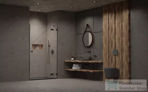 Radaway Essenza Pro DWJ 90 zuhanyajtó, szálcsiszolt fegyvermetál, jobbos 10099090-92-01R