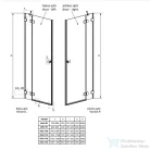 Radaway Essenza Pro Black DWJ 100 zuhanyajtó fekete balos 10099100-54-01L