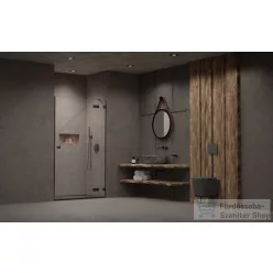   Radaway Essenza Pro DWJ 120 zuhanyajtó, szálcsiszolt fegyvermetál, jobbos 10099120-92-01R