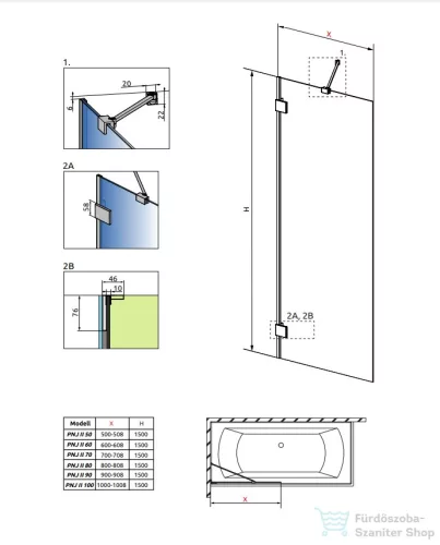 Radaway Essenza Pro PNJ II 60 kádparaván, szálcsiszolt réz 10101060-93-01