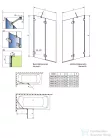 Radaway Essenza Pro PND II 140B balos kádparaván, szálcsiszolt fegyvermetál 10102140-92-01L
