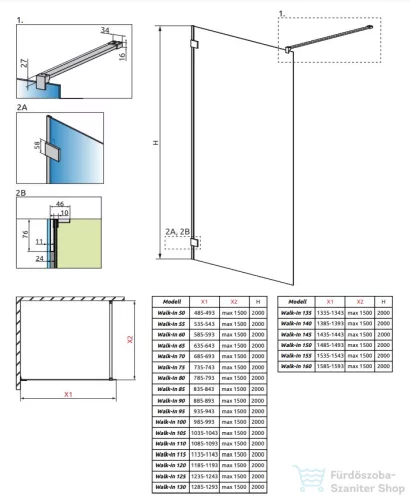 Radaway Essenza Pro 60 walk-in zuhanyfal, szálcsiszolt réz (10103060-93-01)